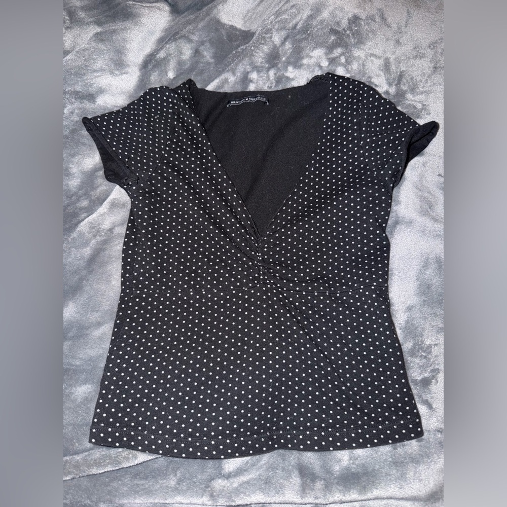 SOLD Brandy Melville Black and White Polka Dot Top